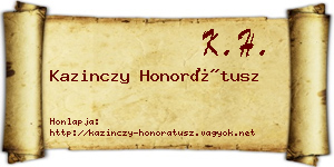 Kazinczy Honorátusz névjegykártya
